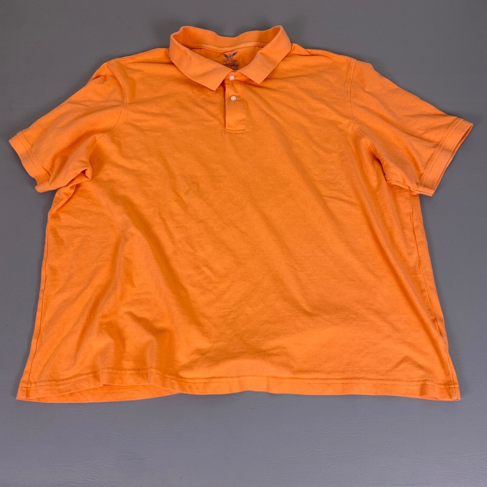 Faded Glory Polo Shirt‎ Men's 4XL True Coral Orange Short Sleeve 100% Cotton